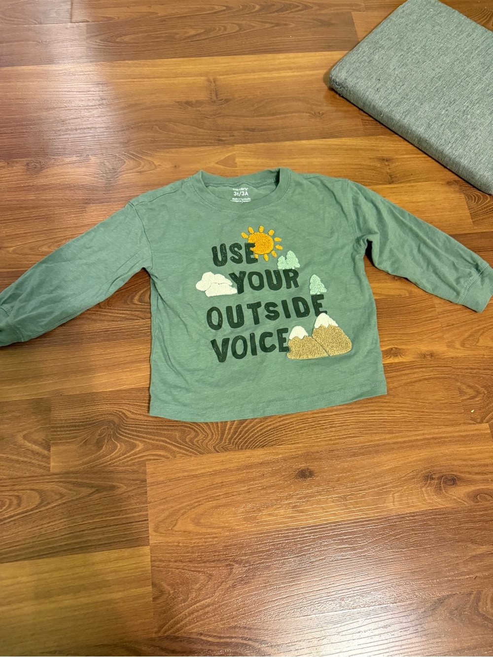 Carter's Olive Green Long-Sleeve Tee with Outdoor Graphic